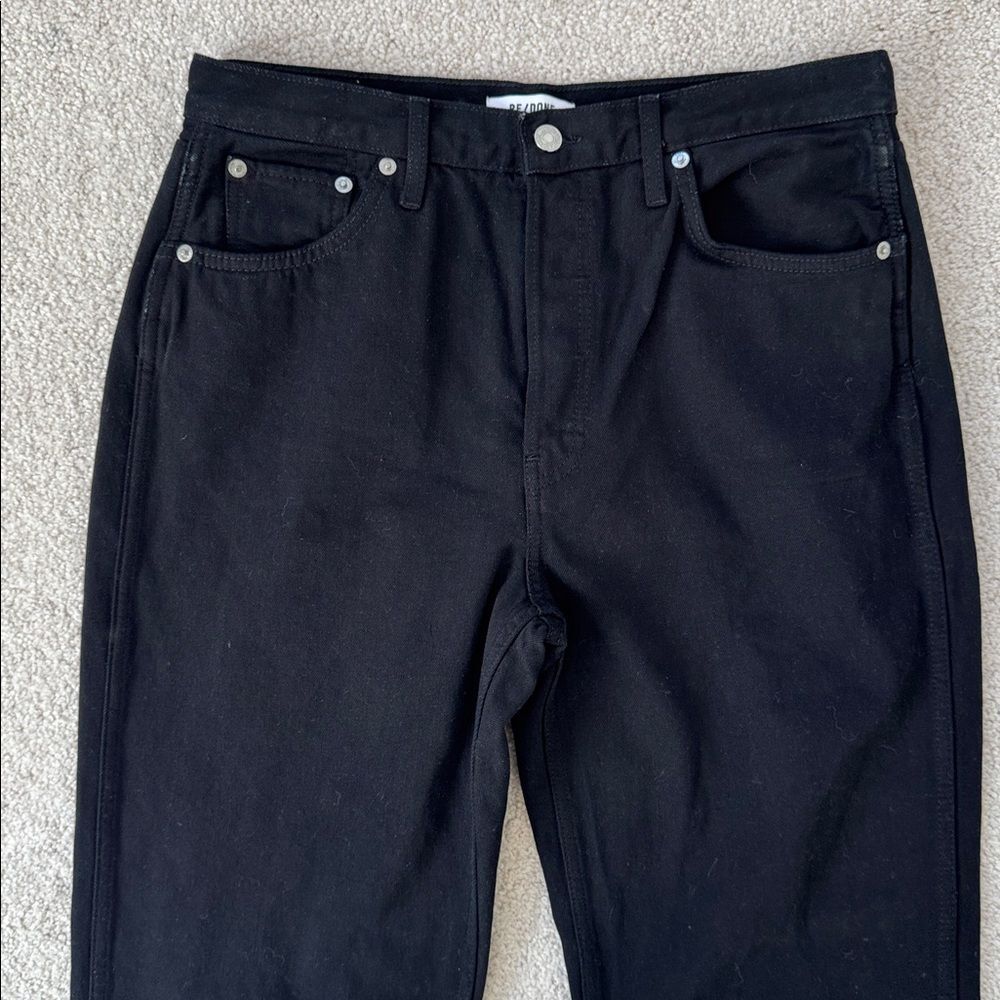 Re/Done 90's High-Rise Loose Baggy Straight-Leg Jeans 32" Black Sz29 - Picture 2 of 12